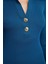 Moda Stil Slim Polo Yaka Midi Boy Triko Elbise 4