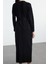 Moda Stil Regular Bisiklet Yaka Maxi Boy Tesettür Geniş Fitilli Triko Elbise 5