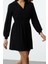 Moda Stil Slim Polo Yaka Mini Boy Beli Lastikli Örme Elbise 1