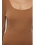 Moda Stil Slim Kare Yaka Midi Boy Triko Basic Kol Ucu Detaylı Elbise 2