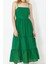 Moda Stil Regular Kare Yaka Maxi Boy Belden Açılan Brode Dokuma Elbise 1