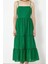 Moda Stil Regular Kare Yaka Maxi Boy Belden Açılan Brode Dokuma Elbise 3