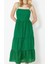 Moda Stil Regular Kare Yaka Maxi Boy Belden Açılan Brode Dokuma Elbise 4