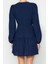 Moda Stil Regular Kruvaze Mini Boy Düz Dokuma Elbise 5