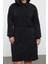 Moda Stil Slim Polo Yaka Mini Boy Büyük Beden Düz Örme Elbise 3