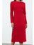 Moda Stil Regular Bisiklet Yaka Midi Boy Vücudu Saran Dokuma Elbise 4