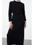 Moda Stil Fitted Dik Yaka Maxi Boy Tesettür Dantel Detalı Yumuşak Dokulu Triko Elbise 1