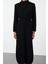 Moda Stil Fitted Dik Yaka Maxi Boy Tesettür Dantel Detalı Yumuşak Dokulu Triko Elbise 3