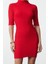 Moda Stil Slim Dik Yaka Mini Boy Triko Elbise 1
