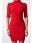 Moda Stil Slim Dik Yaka Mini Boy Triko Elbise 3