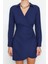 Moda Stil Regular Kruvaze Mini Boy Drape Detaylı Dokuma Elbise 3