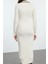 Moda Stil Slim Polo Yaka Midi Boy Renk Bloklu Triko Premium Iplik Özel Iplik Elbise 5