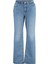 Kadın Moda Şık Kot Pantolon Geniş Paça Regular Boy Denim Mavi Düşük Bel Jeans 1