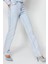 Kadın Moda Şık Kot Pantolon Boru Paça Regular Boy Denim Yüksek Bel Jeans 3