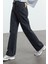 Kadın Moda Şık Kot Pantolon Geniş Paça Regular Boy Denim Yüksek Bel Uzun Straight Jeans 3