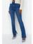 Kadın Moda Şık Kot Pantolon Boru Paça Uzun Boy Denim Yırtmaçlı Süper Yüksek Bel Slim Jeans 3