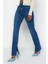 Kadın Moda Şık Kot Pantolon Boru Paça Uzun Boy Denim Yırtmaçlı Süper Yüksek Bel Slim Jeans 4