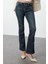Kadın Moda Şık Kot Pantolon Ispanyol Paça Uzun Boy Denim Soluk Vintage Püsküllü Düşük Bel Crop Jeans 2