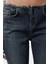Kadın Moda Şık Kot Pantolon Ispanyol Paça Uzun Boy Denim Soluk Vintage Püsküllü Düşük Bel Crop Jeans 4