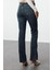 Kadın Moda Şık Kot Pantolon Ispanyol Paça Uzun Boy Denim Soluk Vintage Püsküllü Düşük Bel Crop Jeans 5