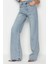 Kadın Moda Şık Kot Pantolon Geniş Paça Regular Boy Denim Mavi Soluk Vintage Yüksek Bel Jeans 2