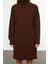 Kadın Moda Şık Mini Boy Balıkçı Yaka Regular Triko Basic Elbise 1