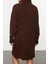 Kadın Moda Şık Mini Boy Balıkçı Yaka Regular Triko Basic Elbise 5