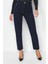 Kadın Moda Şık Kot Pantolon Geniş Paça Regular Boy Denim Gece Mavisi Yüksek Bel Mom Jeans 3