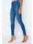 Kadın Moda Şık Kot Pantolon Dar Paça Regular Boy Denim Mavi Incelten Etki Yüksek Bel Skinny Jeans 3
