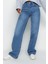 Kadın Moda Şık Kot Pantolon Geniş Paça Uzun Boy Denim Mavi Yüksek Bel Jeans 3