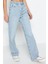 Kadın Moda Şık Kot Pantolon Geniş Paça Regular Boy Denim Mavi Yüksek Bel Straight Jeans 2