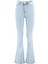 Kadın Moda Şık Kot Pantolon Ispanyol Paça Uzun Boy Denim Mavi Yüksek Bel Jeans 1