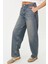 Kadın Moda Şık Kot Pantolon Geniş Paça Regular Boy Denim Solukli Vintage Düşük Bel Skater Jeans 1