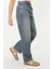 Kadın Moda Şık Kot Pantolon Geniş Paça Regular Boy Denim Solukli Vintage Düşük Bel Skater Jeans 4