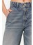 Kadın Moda Şık Kot Pantolon Geniş Paça Regular Boy Denim Solukli Vintage Düşük Bel Skater Jeans 5