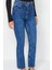 Kadın Moda Şık Kot Pantolon Geniş Paça Regular Boy Denim Yüksek Bel Crop Jeans 1