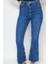 Kadın Moda Şık Kot Pantolon Geniş Paça Regular Boy Denim Yüksek Bel Crop Jeans 3