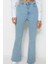 Kadın Moda Şık Kot Pantolon Geniş Paça Regular Boy Denim Yüksek Bel Crop Jeans 1
