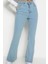 Kadın Moda Şık Kot Pantolon Geniş Paça Regular Boy Denim Yüksek Bel Crop Jeans 3
