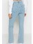 Kadın Moda Şık Kot Pantolon Geniş Paça Regular Boy Denim Yüksek Bel Crop Jeans 5
