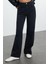 Kadın Moda Şık Kot Pantolon Geniş Paça Regular Boy Denim Yüksek Bel Jeans 2
