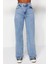 Stil Kadın Moda Denim Kot Pantolon Uzun Geniş Paça Yüksek Bel Jeans 4