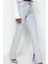 Stil Kadın Moda Denim Kot Pantolon Regular Boru Paça Mavi Yırtmaçlı Yüksek Bel Jeans 3