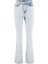 Stil Kadın Moda Denim Kot Pantolon Regular Boru Paça Mavi Yırtmaçlı Yüksek Bel Jeans 4