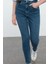 Stil Kadın Moda Denim Kot Pantolon Uzun Dar Paça Mavi Yüksek Bel Skinny Jeans 1