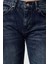 Stil Kadın Moda Denim Kot Pantolon Uzun Boru Paça Gece Mavisi Normal Bel Straight Jeans 2