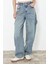 Stil Kadın Moda Denim Kot Pantolon Boru Paça Bol Kesim Yüksek Bel Jeans 1