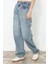 Stil Kadın Moda Denim Kot Pantolon Boru Paça Bol Kesim Yüksek Bel Jeans 2