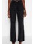 Stil Kadın Moda Denim Kot Pantolon Regular Geniş Paça Taşlı Yüksek Bel Jeans 4