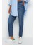 Stil Kadın Moda Denim Kot Pantolon Regular Dar Paça Yüksek Bel Mom Jeans 2